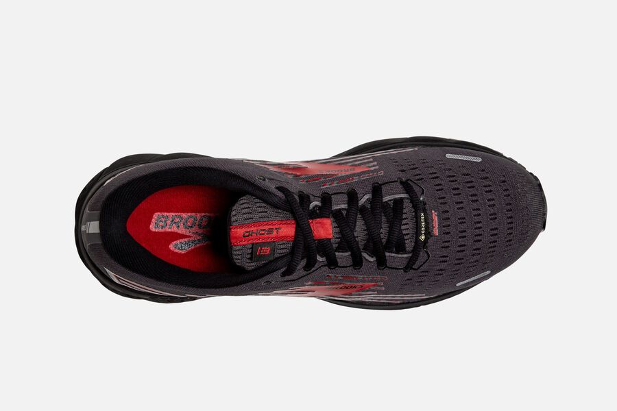 Brooks Ghost 13 GTX Road Running Shoes Mens - Black/Red - FTCIO-5481